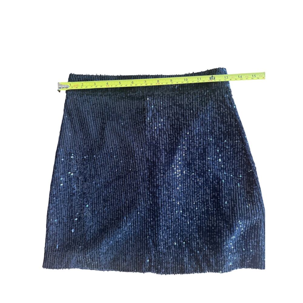 NWT French Connection Black Sequin Mini Skirt US 0 Party Club - Picture 5 of 8